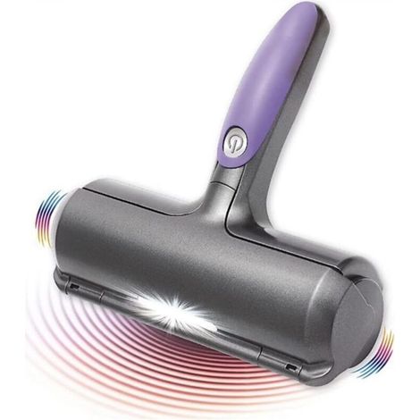 [JAMAIS UTILISÉ] Sweeper Brush,Brosse anti-poils d'animaux, ramassage de poils de chat/chien-violet et gris-pour canapé/vêtements/voitures
