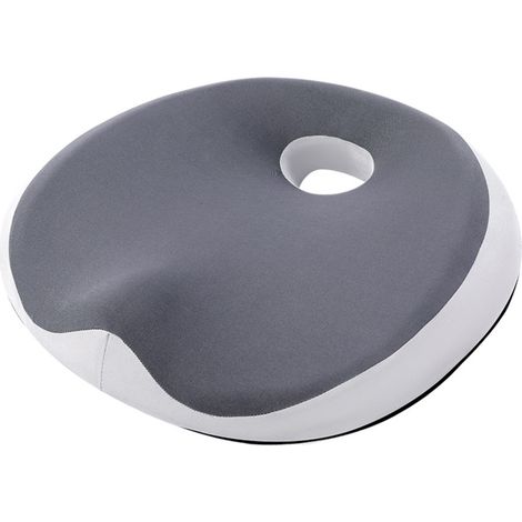 Coussin d'assise en mousse à mémoire de forme pour le coccyx et le soulagement des douleurs - Conception orthopédique ergonomique grise-AquaForge (1/5)