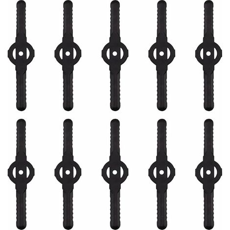 Lame plastique coupe bordure, 10 pcs Lames En Plastique Cutter Remplacer Pour ensemble doutils de coupe-herbe sans fil, remplacement de lames de coupe de tondeuse à gazon en plastique（noir）