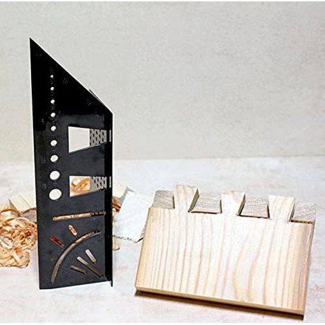 Angle d'Onglet 3D Travail du Bois 3D Outil De Mesure Règle De Taille Carrée Pour 45/90 Degrés Équerre 3D d'Ongle - Noir (1/5)