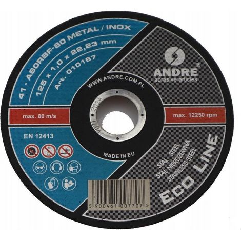 Disco metálico Andre 125 x 1,0 mm, metal/inox, línea ECO