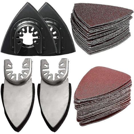 Kit de 54 disques de ponçage oscillants avec papier de verre, pour bois, plâtre et autres surfaces à polir. (1/5)