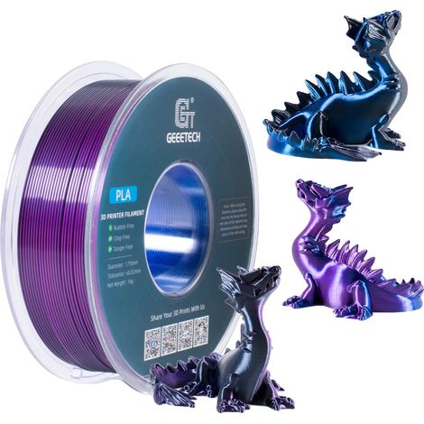 3D Filament, PLA Material, Robust und Biologisch Abbaubar, Blau Lila Schwarz (1/2)