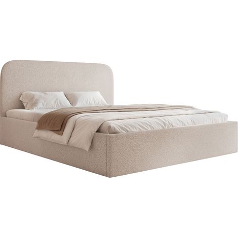 Selsey Sonvivo - Polsterbett 160x200 mit Bettkasten, Bouclé, greige (1/5)