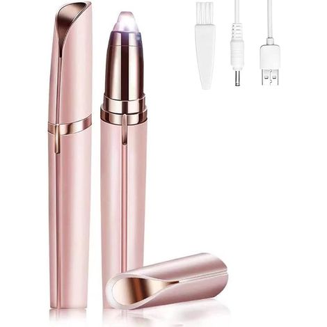 Elektrischer Gesichtshaarentferner für Damen – Schmerzfreie Haarentfernung – Integriertes LED-Licht – 13 x 2 cm – Weiß (1/5)