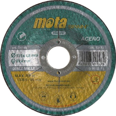 DISCO DE DESBASTE OX. Ø115x4.8x22.23mm D1148 MOTA (1/5)