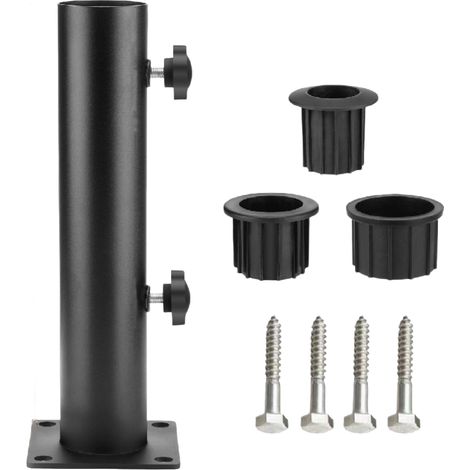 Aiperq – Support de parasol acier lourd pour balustrades et bancs – Fixation simple – Compatible avec poteaux de 2,8 à 4,8 cm – Traitement antirouille (1/4)