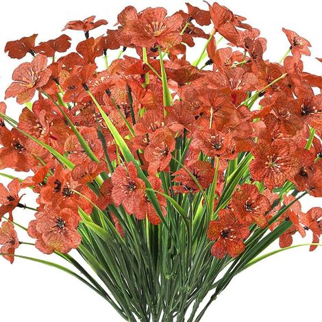 Fleur Artificielle Extérieure - Résistante Aux UV - Hauteur 33 Cm - Pour Balcon Jardin Porche - 8 Pièces
