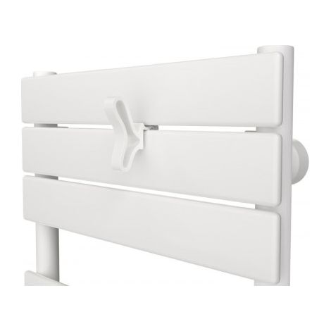 Atlantic – Patère papillon blanche pour sèche-serviettes lames plates – Fixation murale – Acier inoxydable – Résistante à l'humidité