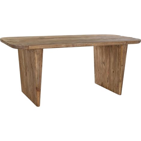 Table à manger / table repas rectangulaire en bois recyclé coloris naturel - Longueur 180 x Hauteur 77 x Profondeur 90 cm -PEGANE- (1/4)