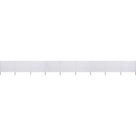 Paravent 9 panneaux Tissu 1200 x 80 cm Blanc sable (1/5)