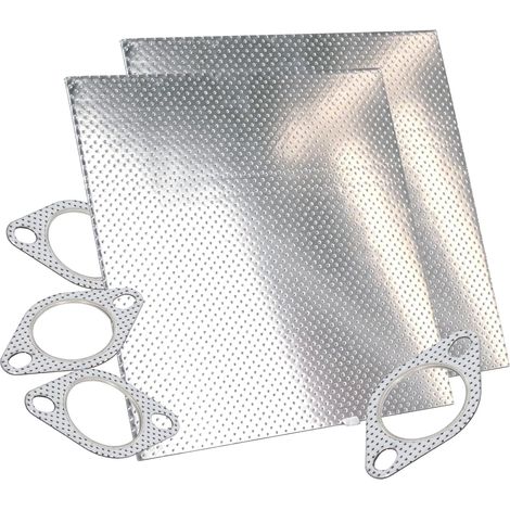 2pcs Feuille Plaque joint echappement Collecteur Epaisseur 1.6mm di mensions 20x20cm, papier joint d'échappement métallique Tenue thermique 350°C (20x20cm 2pcs) (1/5)
