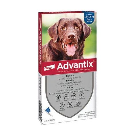 ANTIPARASSITARIO ADVANTIX CANI ELANCO - KG 25/40 CF=PZ 4- 1 confezioni