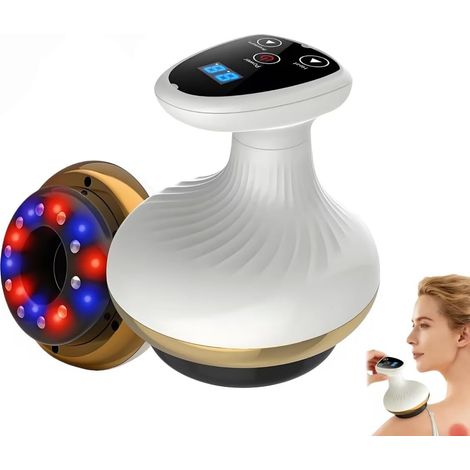 Vacuvia Appareil De Massage 4-En-1 Contre La Cellulite,Masseur Anti Cellulite électrique à Ventouse,9 Niveaux De Chauffage,9 Niveaux D'aspiration,Raffermissement Pour Visage,Ventre,Jambes,Bras (B)
