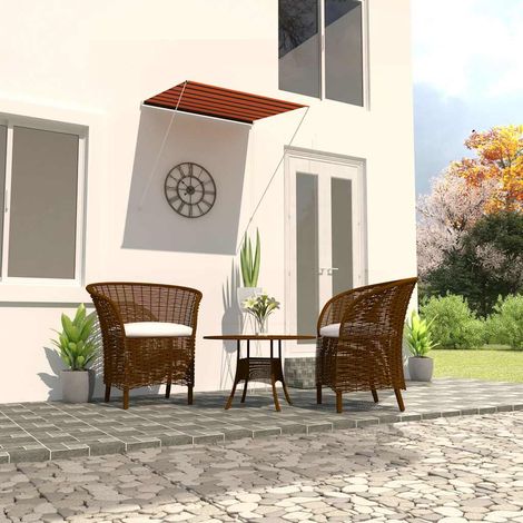 Auvent rétractable-Store banne 150x150 cm Orange et marron (1/5)