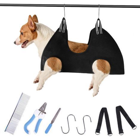 Hamac Pour Tonte D Ongles Chien Chat - Support Réglable Avec Sangle Et Mousqueton - Pour Bain Douche Ou Table De Toilette - Kit Complet 1 Pièce (1/5)