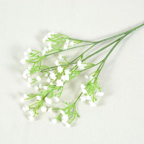 9 künstliche weiße Schleierkrautzweige – künstliche Luftpflanze, dekorative Füllblumen für Sträuße und Tischdekorationen (1/5)