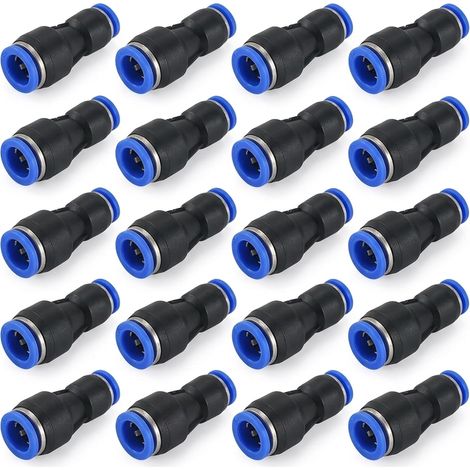 Raccords Pneumatiques - Lot de 20 - Réducteurs 6-4mm - Plastique Et Laiton - Pour Tuyaux PU Nylon (1/5)