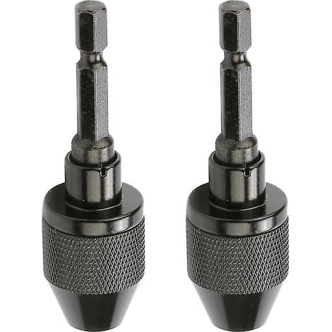 Lot de 2 mini mandrins de perçage professionnels en alliage à 3 mors, adaptateur convertisseur pour forets de 0,3 à 6,5 mm, outil de conversion pour perceuses électriques manuelles (1/3)