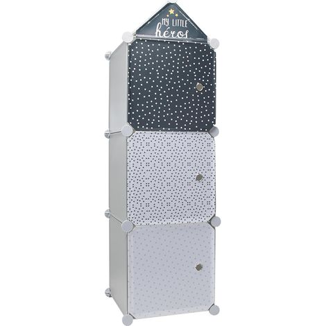 Rangement modulable - 3 cubes - 30 x 30 cm x H 100 cm - Gris - Livraison gratuite (1/5)