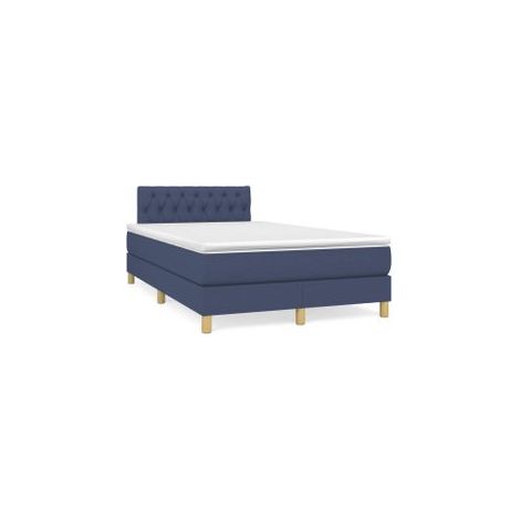 Sommier à lattes de lit avec matelas Bleu 120x200 Tissu (1/5)