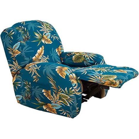 Housse De Fauteuil Relax Extensible,WOVTE Imprimé Housse Fauteuil Relax 4 Pièces Fauteuil Relax Housse Extensible - 21 (1/4)