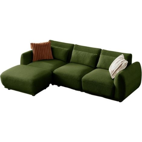 YHL Voyura 10 Canapé Places Moderne méridienne Assise Incurvée - Design Convertible - Vert Foncé (1/5)
