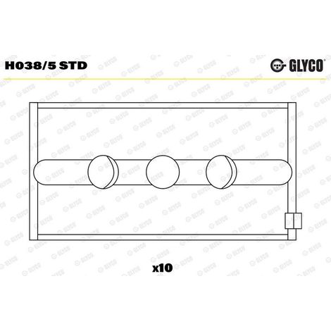 Coussinet de paliers de vilebrequin GLYCO H038/5 STD SAAB 911 265 911 266