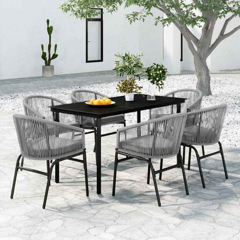 vidaXL Set Mobili da Pranzo per Giardino 7 pz Antracite (1/4)