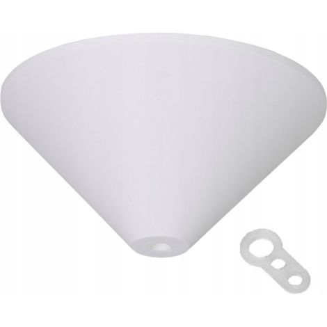 Cache Plafond - Rosace De Recouvrement 11,5 Cm - Fixation Pour Câbles Standards - Cintre Inclus - Blanc (1/3)