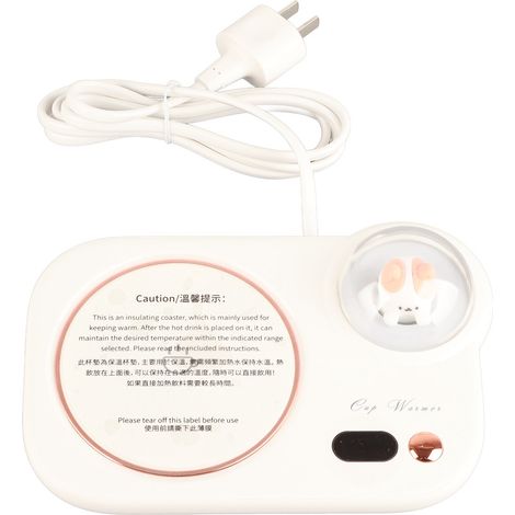 Porte-tasse chauffant USB réglable avec veilleuse, dessous de plat thermostaté pour bureau et maison (1/5)
