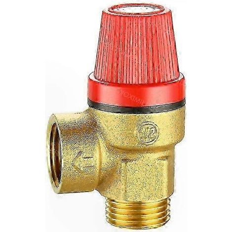 Soupape de sécurité en laiton, filetage mâle 1/2", pression 5 bar, pour la décompression d'eau, d'huile et de gaz. (1/3)