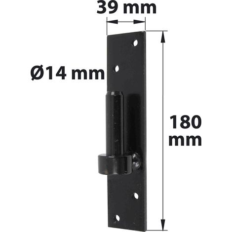 PLATTENSCHARNIER VIERECKIG D14 H180MM SCHWARZ vorlackierter Stahl, H.180x Durchm.14 mm AFBAT