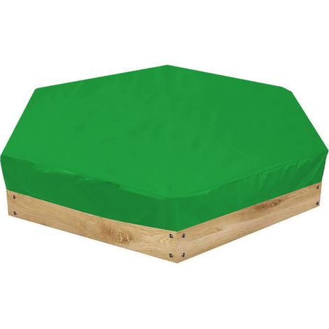 Bâche Bac À Sable Imperméable, 140 120 20cm Couverture De Bac À Sable Housse De Bac À Sable Anti-Déchirure Hexagonal Couverture De Piscine Étanche avec Cordon De Serrage (Vert) (1/5)