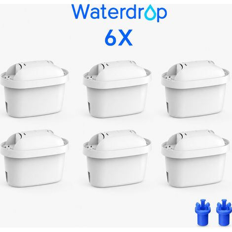 Waterdrop Cartouche de Filtre à Eau, Remplacement pour Brita® Maxtra+® Plus, Maxtra Pro® All-in-1, Compatible avec Brita® Carafe Filtrante, Réduire les PFAS, PFOA/PFOS, TÜV SÜD, NSF Certifiée (6)