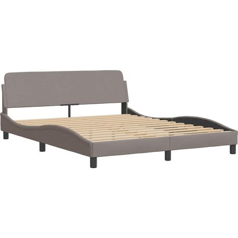 Bettgestell "Dover" Taupe 160x200 cm Stoff vidaXL (1/4)
