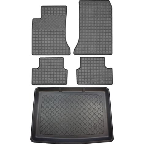 Mercedes Clase B W246 FURGONETA (5 puertas) de 10.2011 a 12.2018 SET - alfombrillas de goma para coche + alfombrilla para maletero
