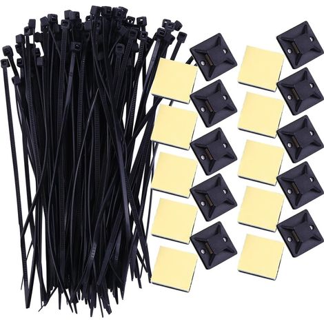 100 Stück aus Pe Material Kabelbinderhalterung Schwarz