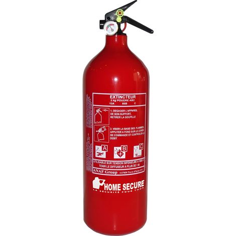 Extincteur à Poudre 2kg avec manomètre de Pression pour Feux de Classe ABC (1/5)