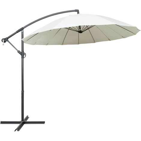 Ampelschirm Weiß 3 m Aluminium-Mast