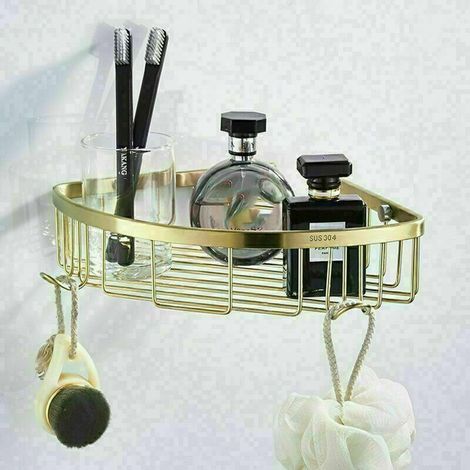 Corner Shower Shelf, Bathroom Shelf, Bathroom Accessory Storage, No Space Required, Sandblasted, Rustproof (1/3)