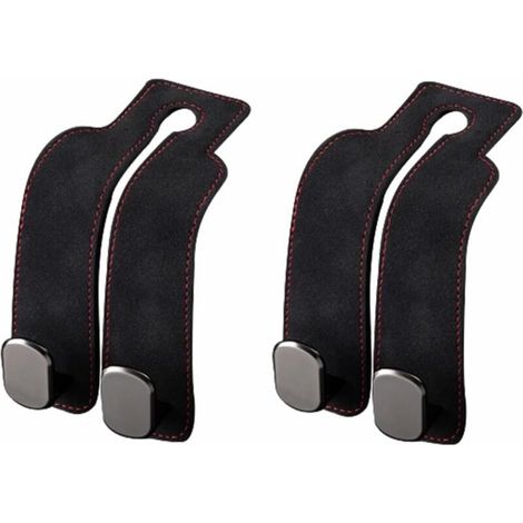 (Black) Set of 2 Car Headrest Hooks, Universal Car Seat Hook Holders Car Back Seat Headrest Hooks Car Interior Accessories (1/5)