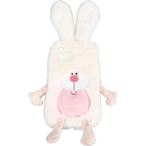 Weiche, flauschige iPhone-Hülle mit niedlichem Hasenmotiv und Hasenzähnen, schützend für Mädchen und Frauen, winterliche iPhone 11-Hülle (1/5)
