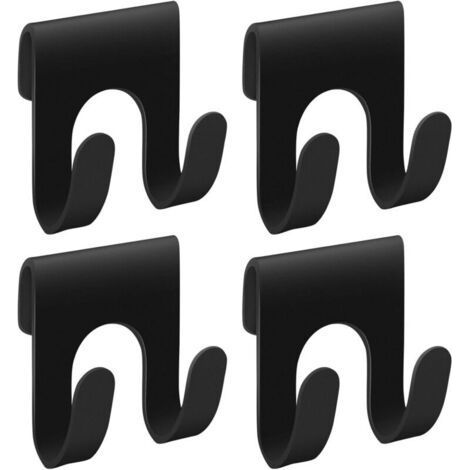 4 Pack Black Shower Hooks, Razor Holder for Shower, Metal Shelf, Shower Holder Hooks, Bathroom Hangers,Double Shower Shelf Hook Shower Caddy H (1/5)