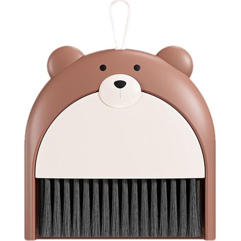 Mini pelle et balayette - Plastique - Balai à main à poils fins - Usage intérieur - Marron - Pelle et balayette (1/5)