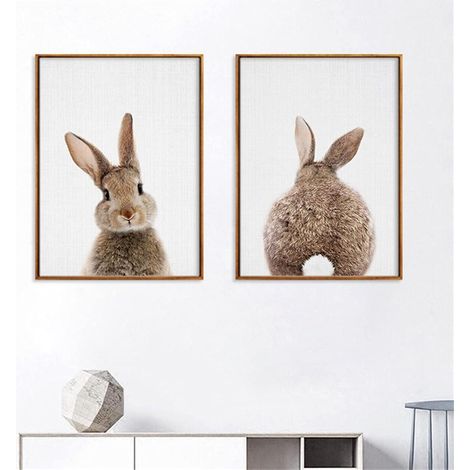 Poster Kinderzimmer 2er Set Kaninchen Babyzimmer 40x50cm 40x50cm A (1/5)