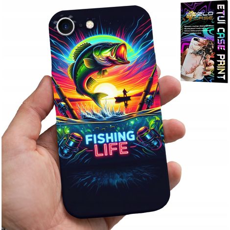 Custodia per iPhone 7 / 8 / SE2 - motivi di pesca, canna da pesca, retro (1/5)