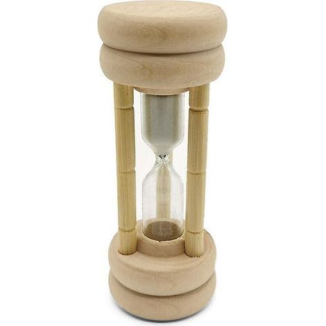 10 x 3,5 cm, 1 Stück Sanduhr aus Bambusholz, Geburtstagsgeschenk, Dekoration, Drei-Minuten-Sanduhr mit Holzrahmen und Glas (1/5)