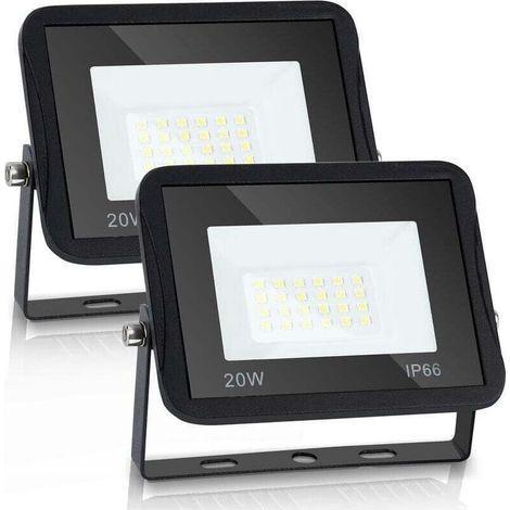 Projecteurs LED à l'extérieur Spot éclairage de sécurité , XU,extérieurs étanches IP66 pour jardin garage 2x20W blanc froid - (1/4)