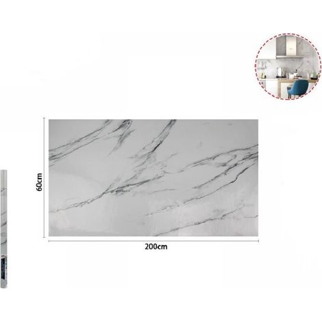 TrAdE Shop Traesio - Rotolo Adesivo Per Muri Parete Carta Parati Adesiva 60cmx2mt Marmo Bianco 70869 -